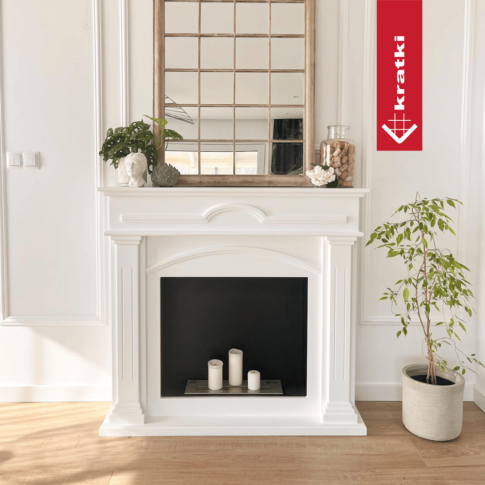 Bio-cheminée à encastrer December blanc (certifiée TÜV, kit complet)