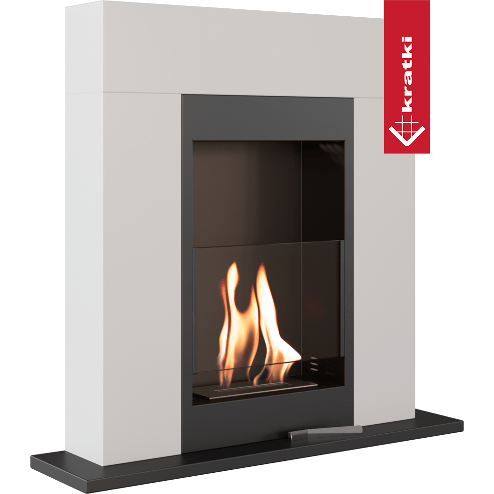 Bio-cheminée à encastrer Freestanding blanc (certifiée TÜV)