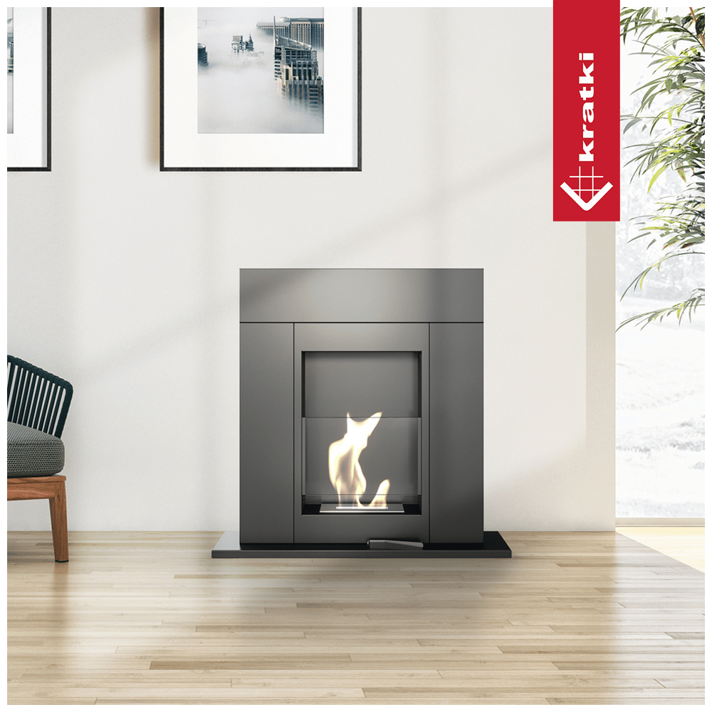 Bio-cheminée à encastrer Freestanding noir (certifiée TÜV)