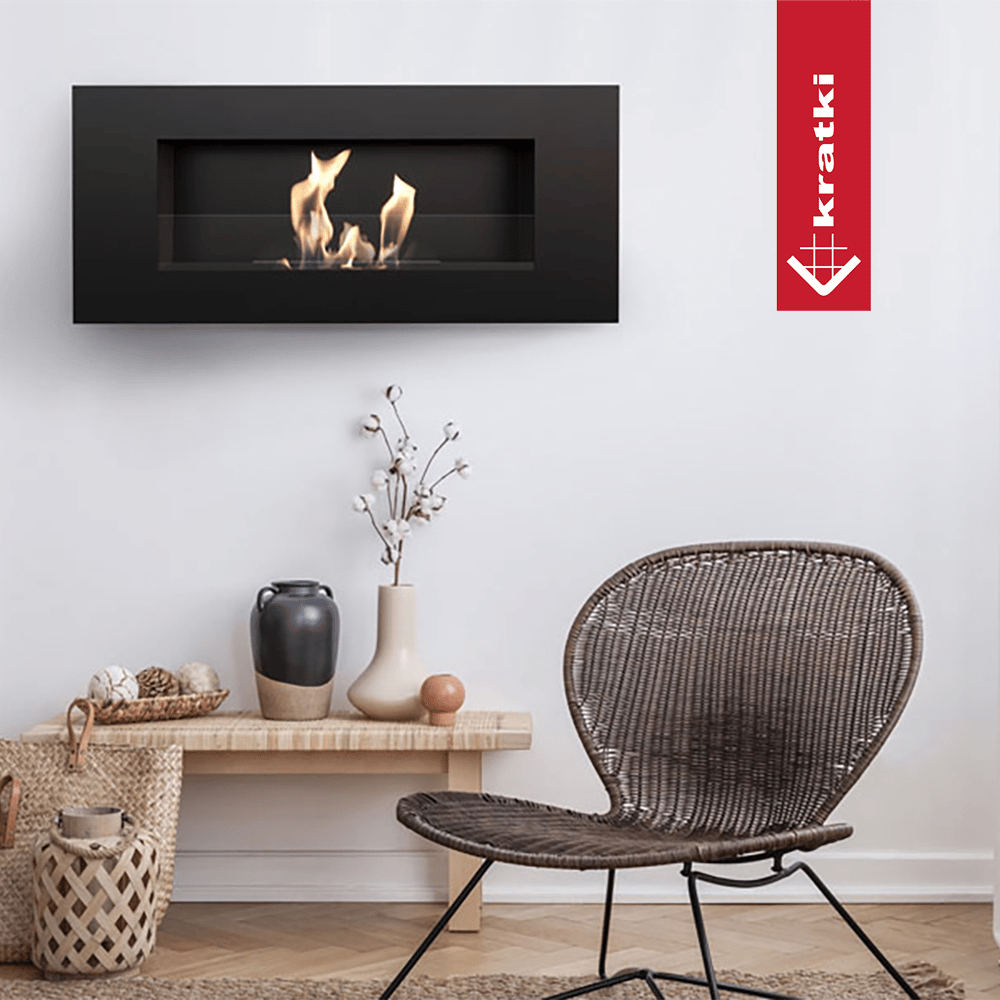 Bio-cheminée suspendue Wall noir (certifiée TÜV)