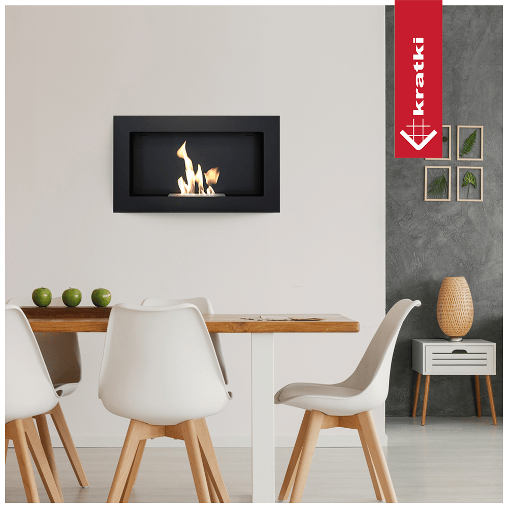 Bio-cheminée suspendue Wall noir (certifiée TÜV)