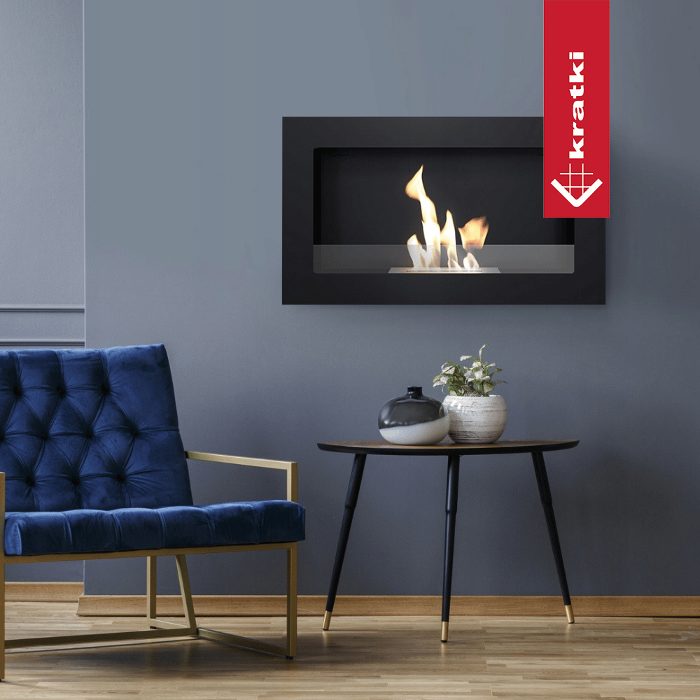 Bio-cheminée suspendue Wall noir (certifiée TÜV)