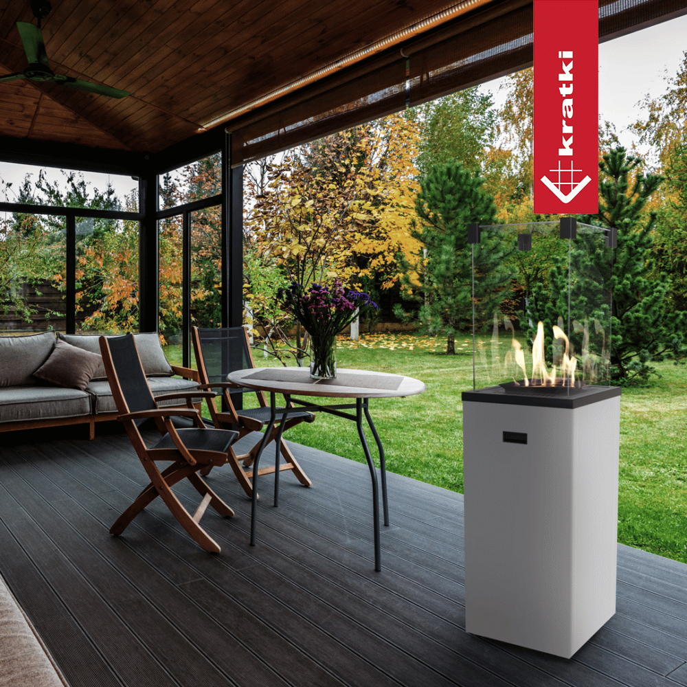 Chauffage de terrasse au gaz Slim blanc